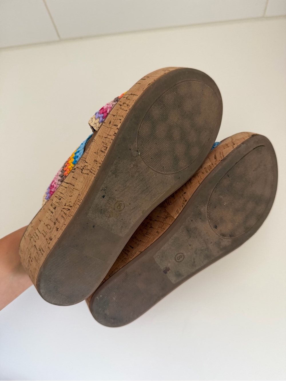 Corkys Peace Out Multicolor Woven Platform Wedges Size 8 - Picture 5 of 7